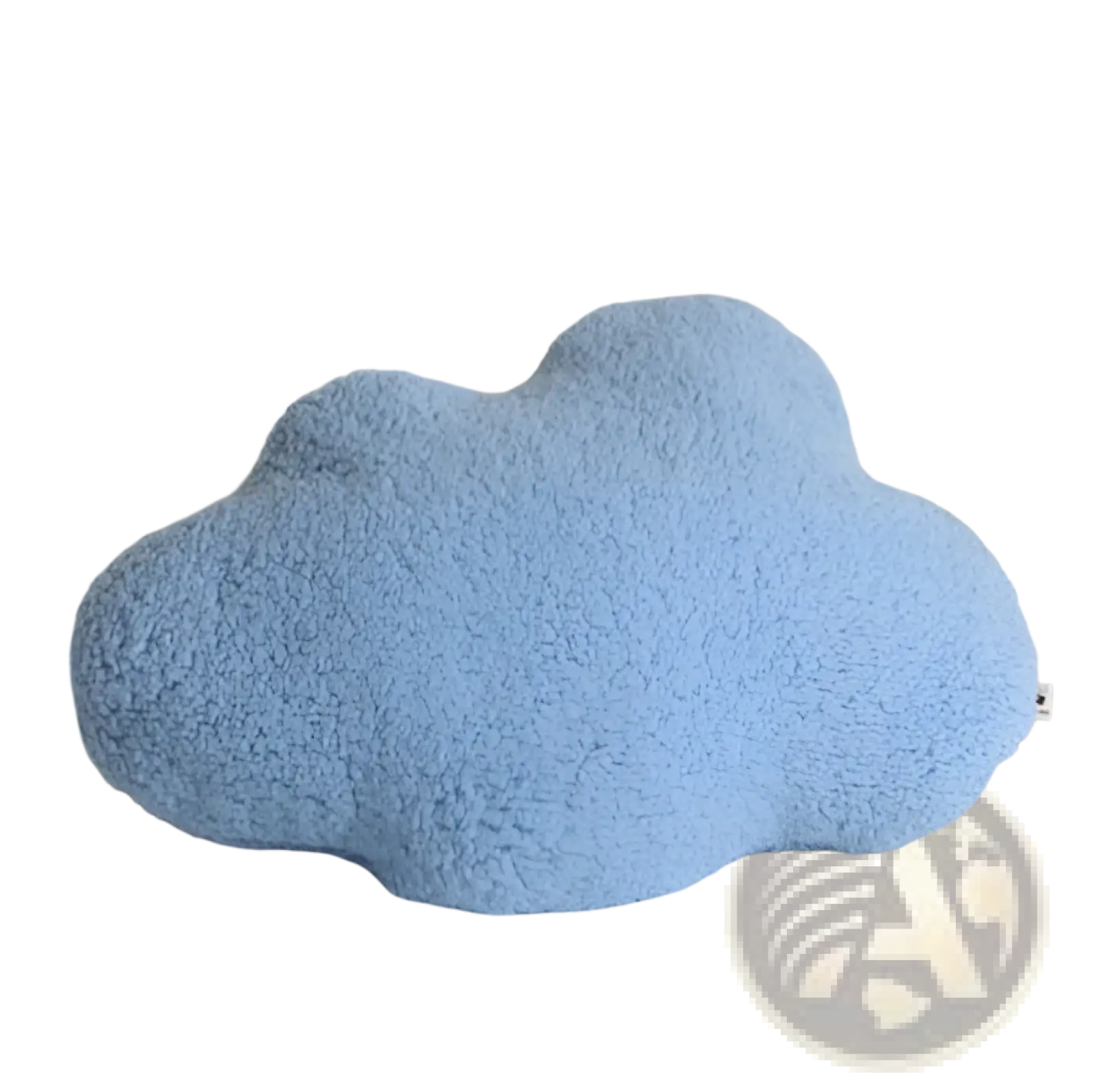 Soft light blue cloud-shaped plush wall hanging decor with a fuzzy texture from the Cloud Sun Rainbow collection