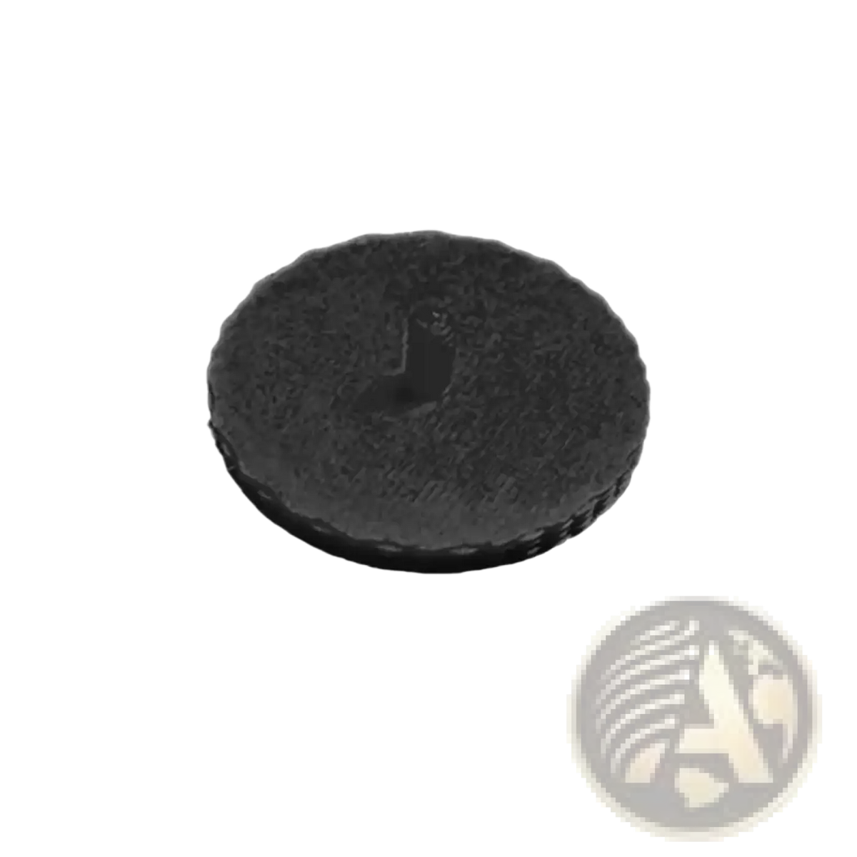 Black textured circular cmf phone 1 replacement screw cap with raised edge and central indentation for custom accent