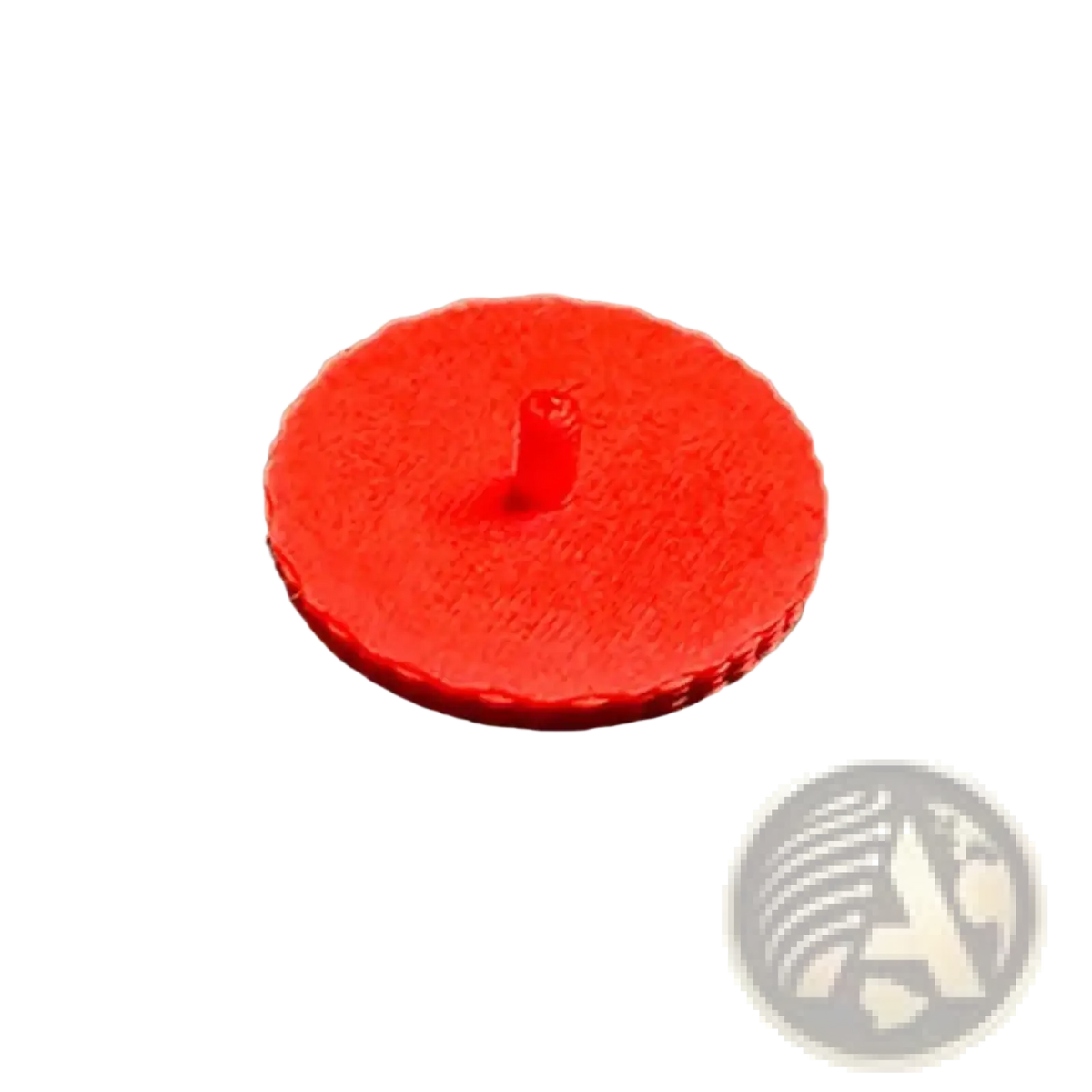 Red circular plastic replacement screw cap with textured surface and central post for cmf phone 1 custom accent