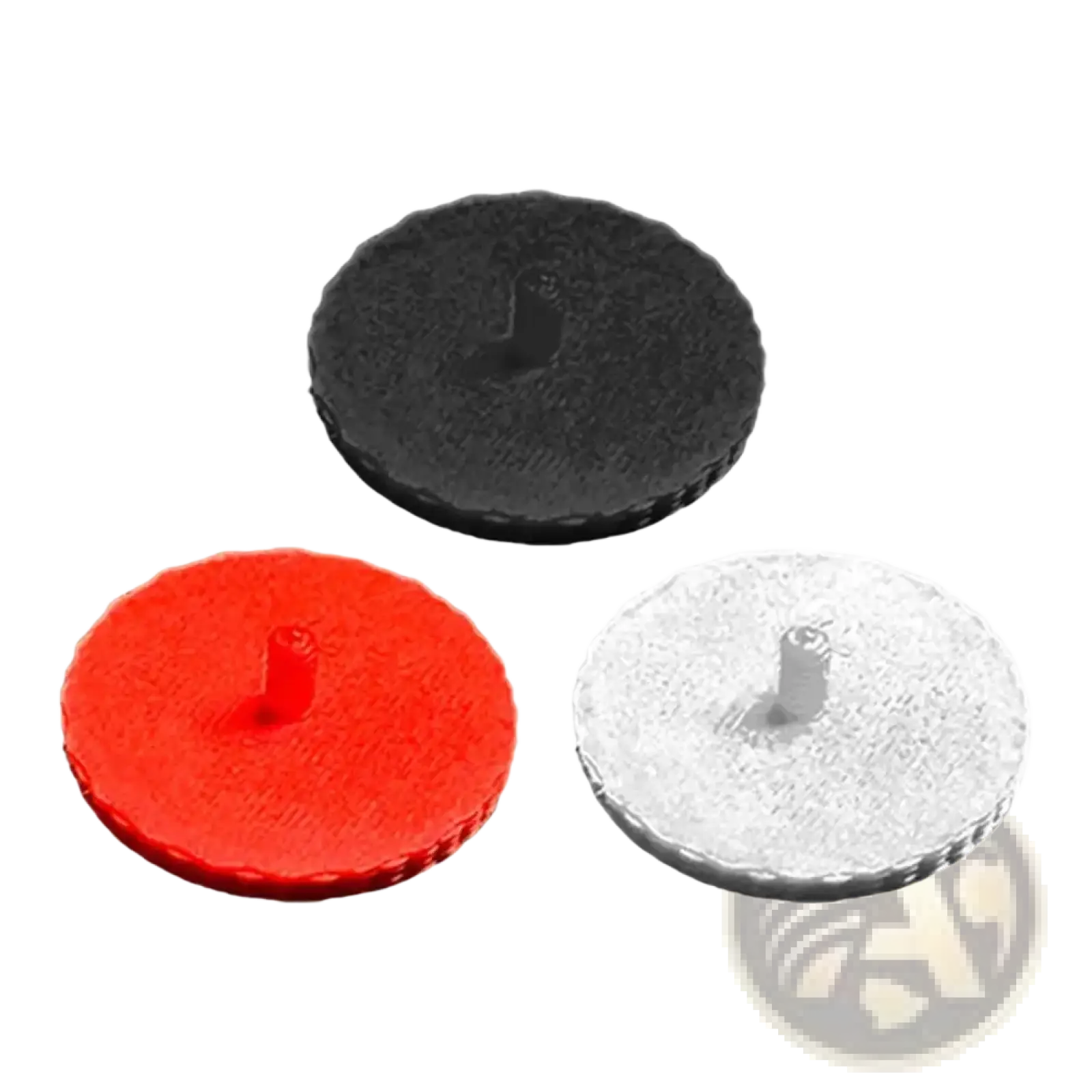 Cmf phone 1 replacement screw caps in black red and white textured plastic discs for custom accent use