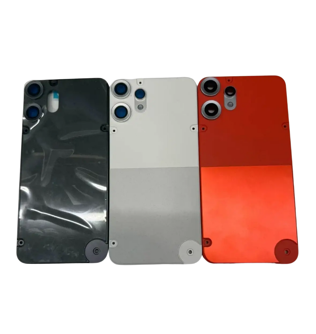 Three cmf phone 2 pro cover rear case back panels in black white and red with camera cutouts and rear case housing