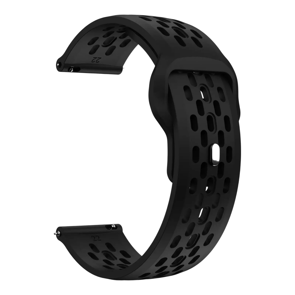 Black silicone sport strap with perforated design and adjustable buckle for cmf watch pro 2 watch pro
