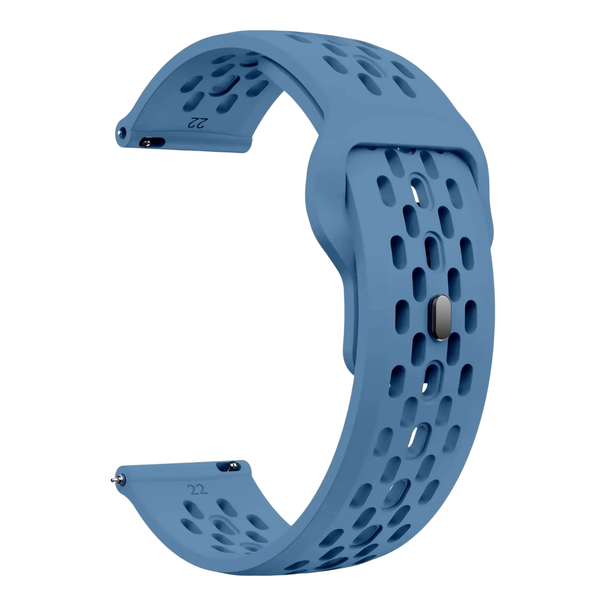 Blue perforated silicone sport strap with metallic clasp for cmf watch pro 2 watch pro and cmf watch models