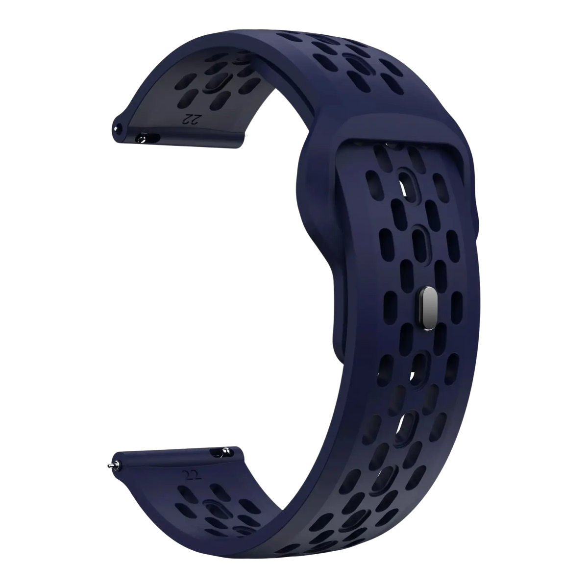 Dark blue silicone sport strap with perforated design and metallic buckle for cmf watch pro 2 watch pro