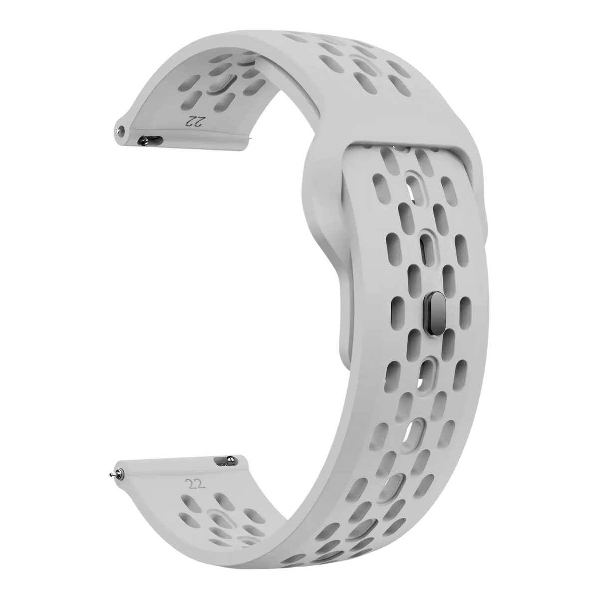 Light gray silicone sport strap with perforated design and metallic buckle for cmf watch pro 2 and watch pro models