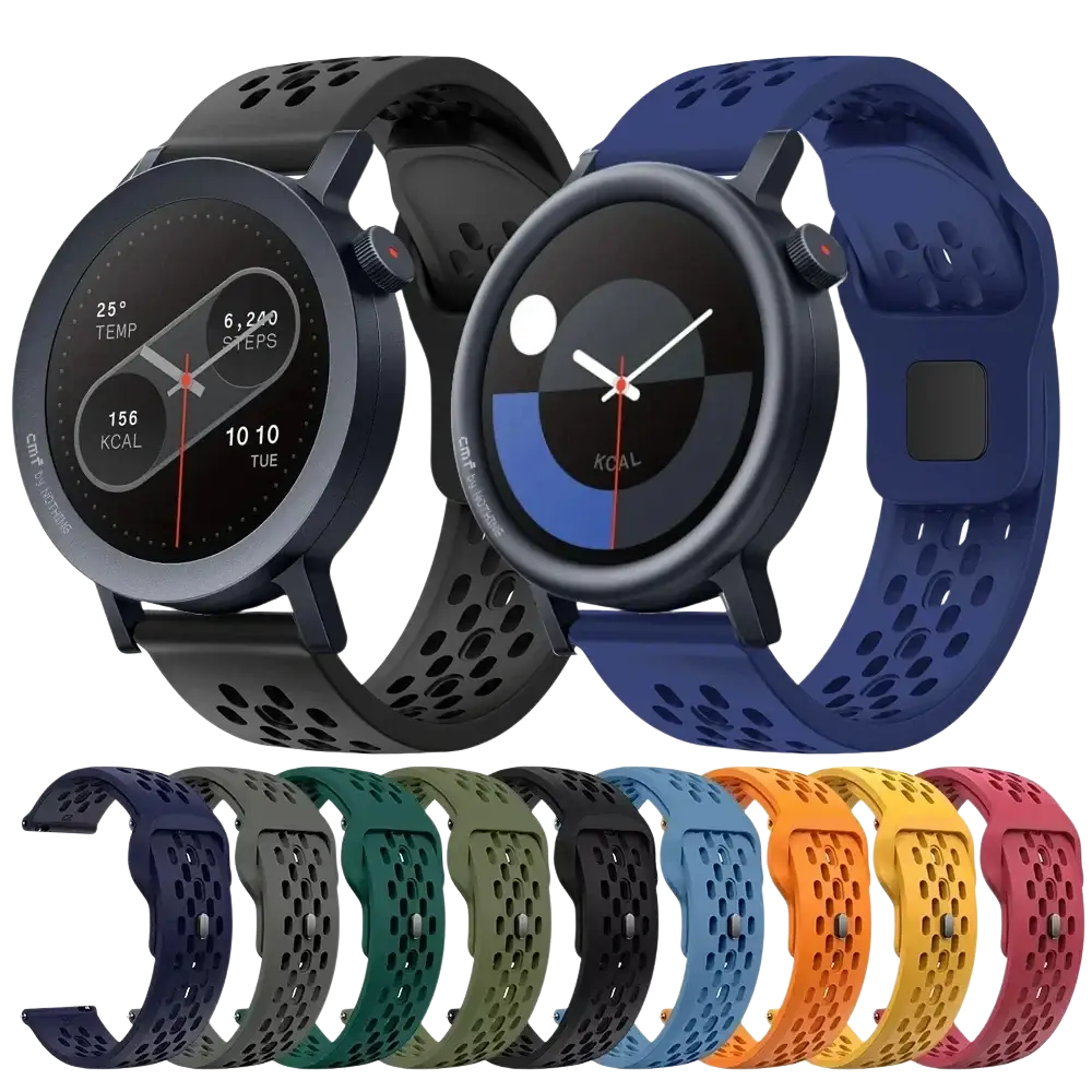Replacement black and blue silicone sport straps for cmf watch pro 2 designed for active use and durability
