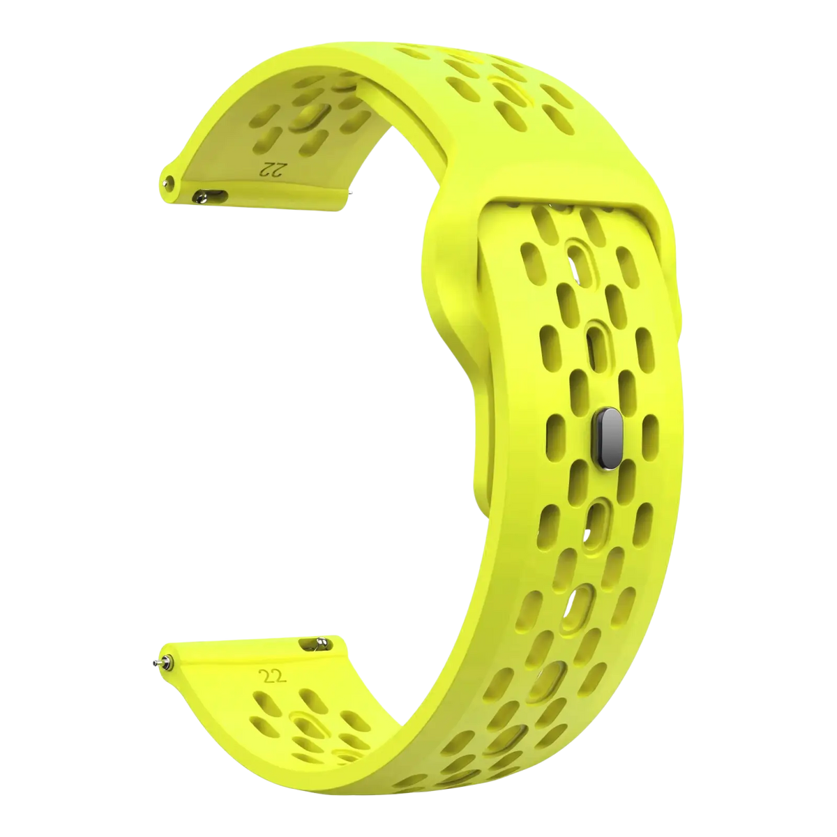 Vibrant yellow silicone sport strap with perforated design and metallic buckle for cmf watch pro 2