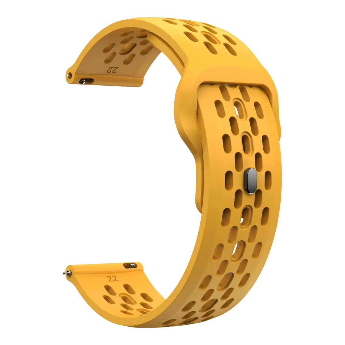 Yellow perforated silicone sport strap for cmf watch pro 2 with sleek and sporty design