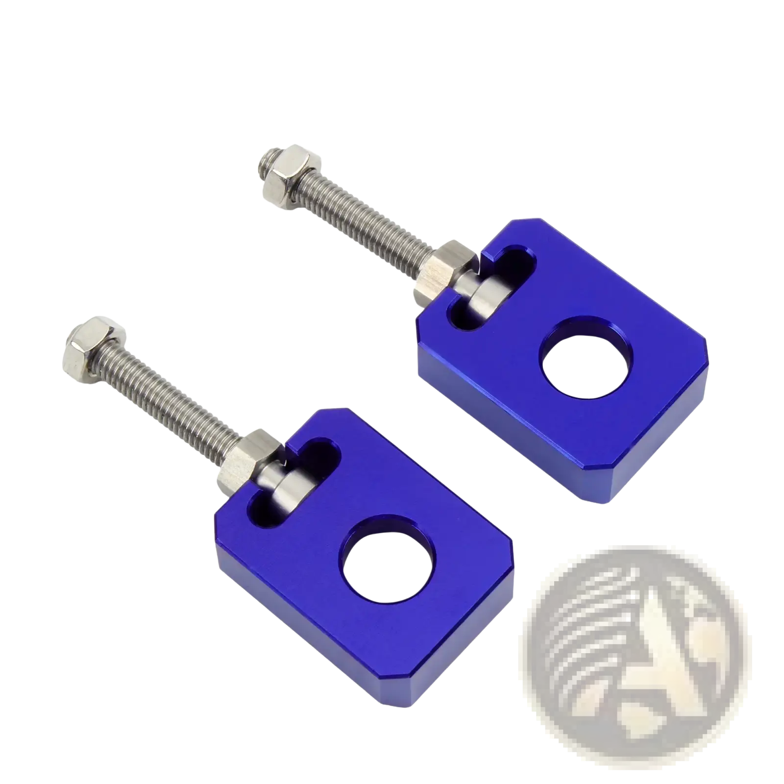 Blue anodized aluminum cnc chain adjuster handlebar clamp with threaded bolt and hex nut for Sur Ron Light Bee Segway