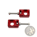 Red aluminum cnc chain adjuster handlebar clamp with threaded bolt and hex nut for sur ron light bee segway