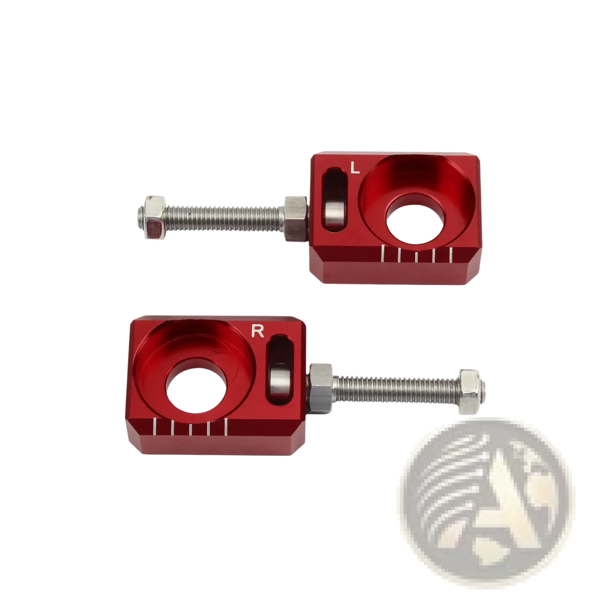 Red aluminum cnc chain adjuster handlebar clamp with threaded bolt and hex nut for sur ron light bee segway