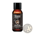 A dark amber glass bottle of mokeru professional coconut oil hair repair serum for frizz and damage 30ml