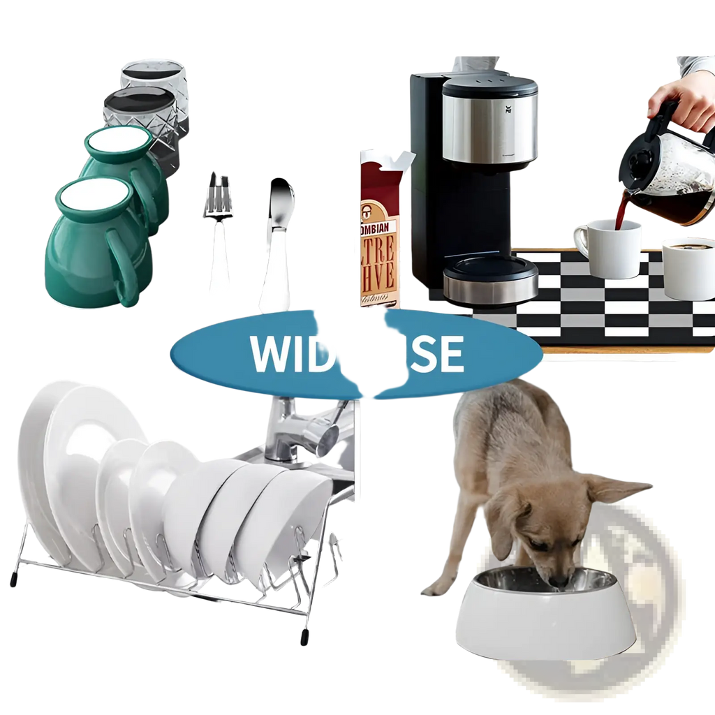 Black and white checkered super absorbent rubber coffee bar mat for dish drying and pet feeding non slip surface