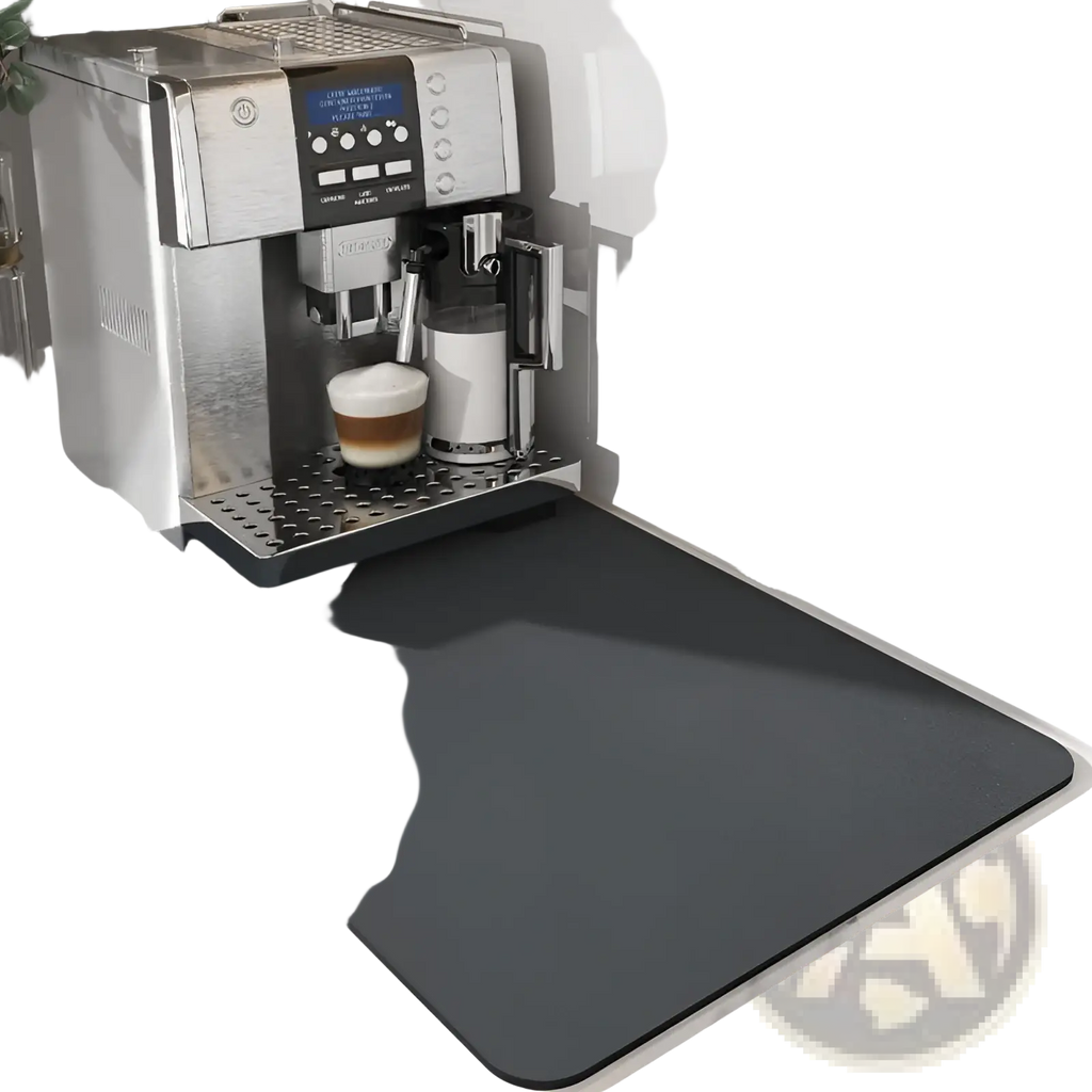 Black rubber coffee bar mat super absorbent rubber dish drying pad under espresso machine
