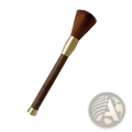Coffee grinder cleaning brush with ebony wood handle, brass ferrule and cap, and dense brown bristles