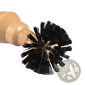 Wooden-handled black bristle brush with dense rounded head for coffee machine cleaning espresso tool 2pcs set