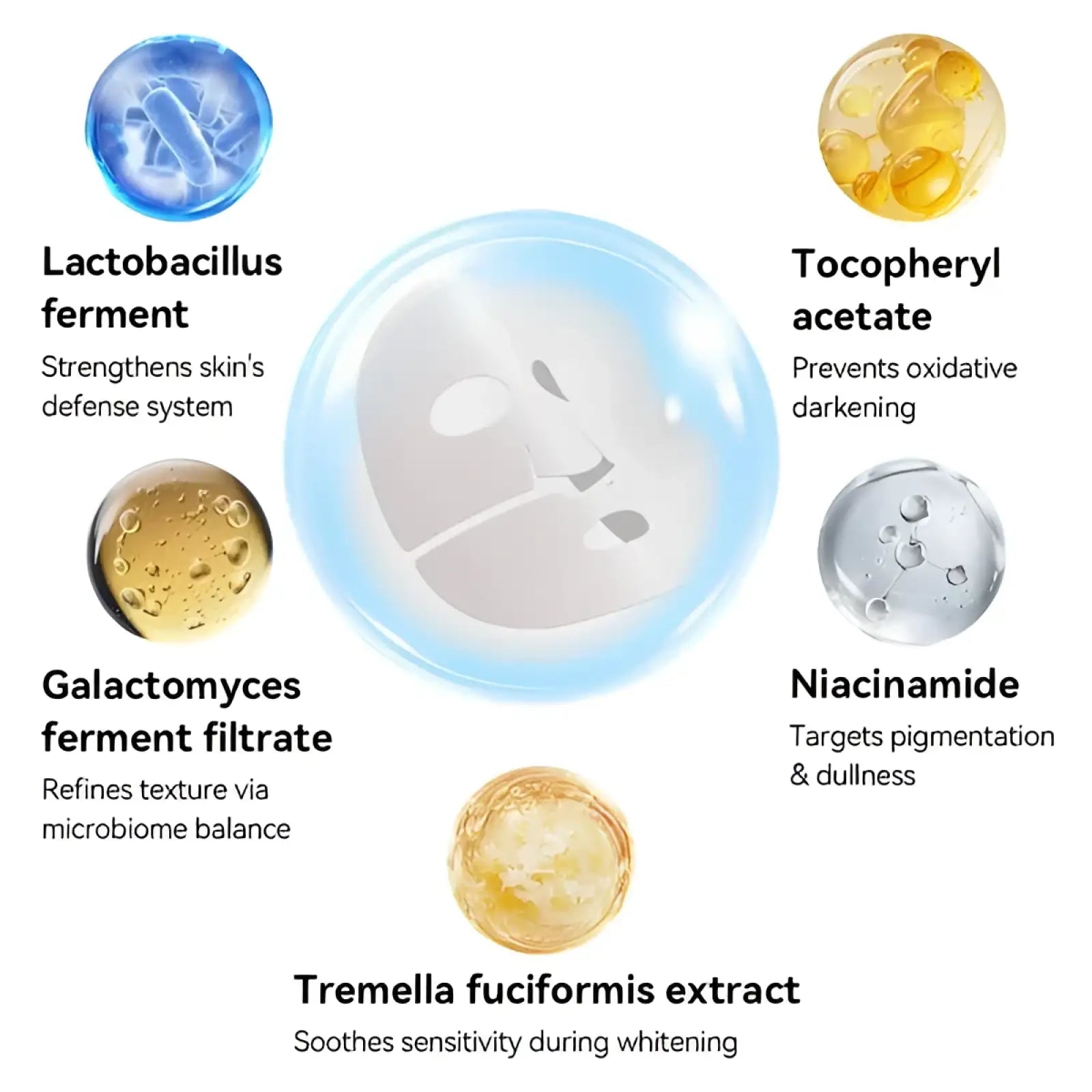 A translucent light blue collagen deep hydrating face mask with subtle sheen and eye cutouts for firmness and elasticity