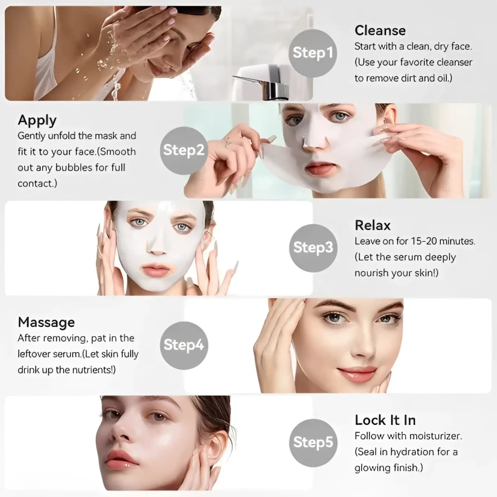 White collagen deep hydrating face mask with gel-like texture and subtle sheen for firmness and elasticity