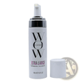 White cylindrical bottle of Color Wow xtra large bombshell volumizer hair mousse with silver pump and cap