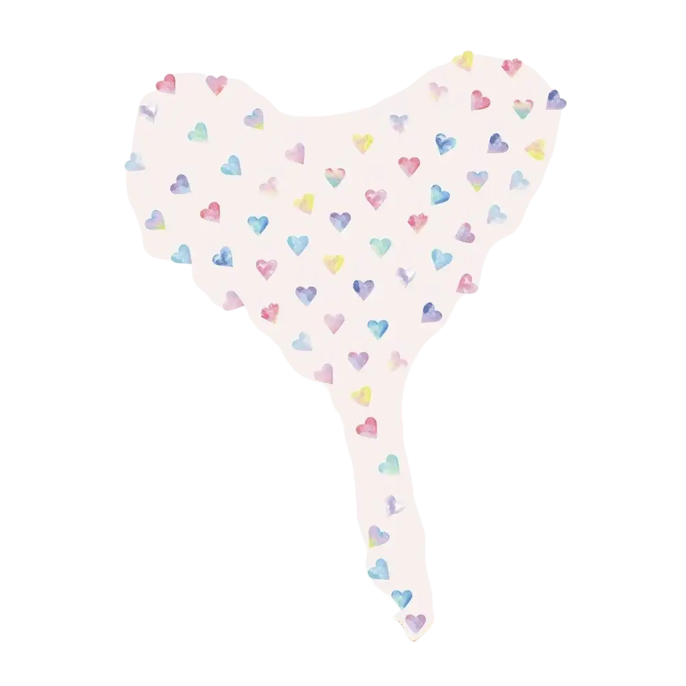 Pastel-colored heart-shaped colorful hearts couple wall stickers arranged in a gradient pattern for wall decor
