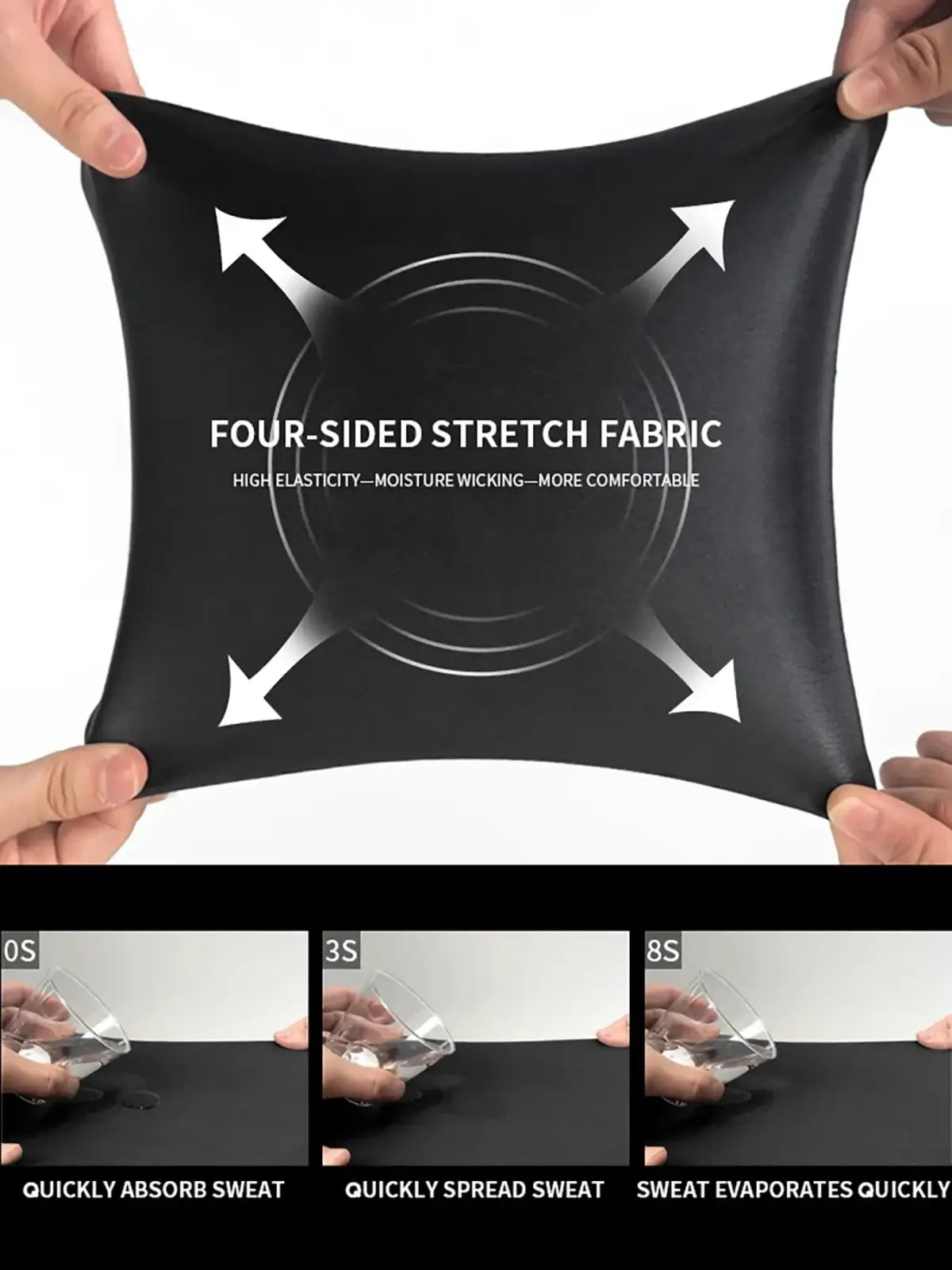 Black four-sided stretch fabric with high elasticity and moisture-wicking properties for comic book print high waist leggings