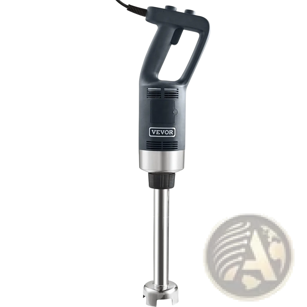 Black and stainless steel Vevor commercial immersion blender 500w with ergonomic handle and power cord in variable speed stick design