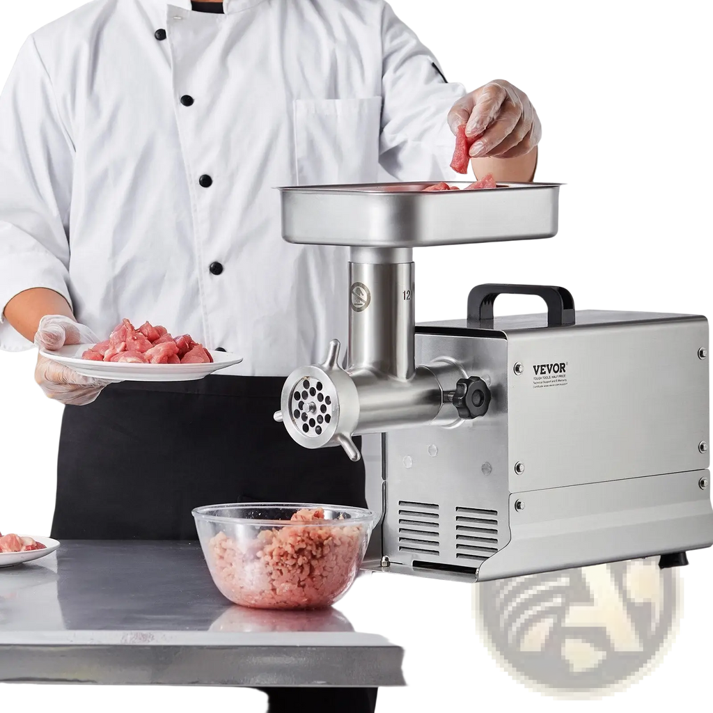 Commercial meat grinder 11 lbs per min stainless steel with black handle and vevor control knob