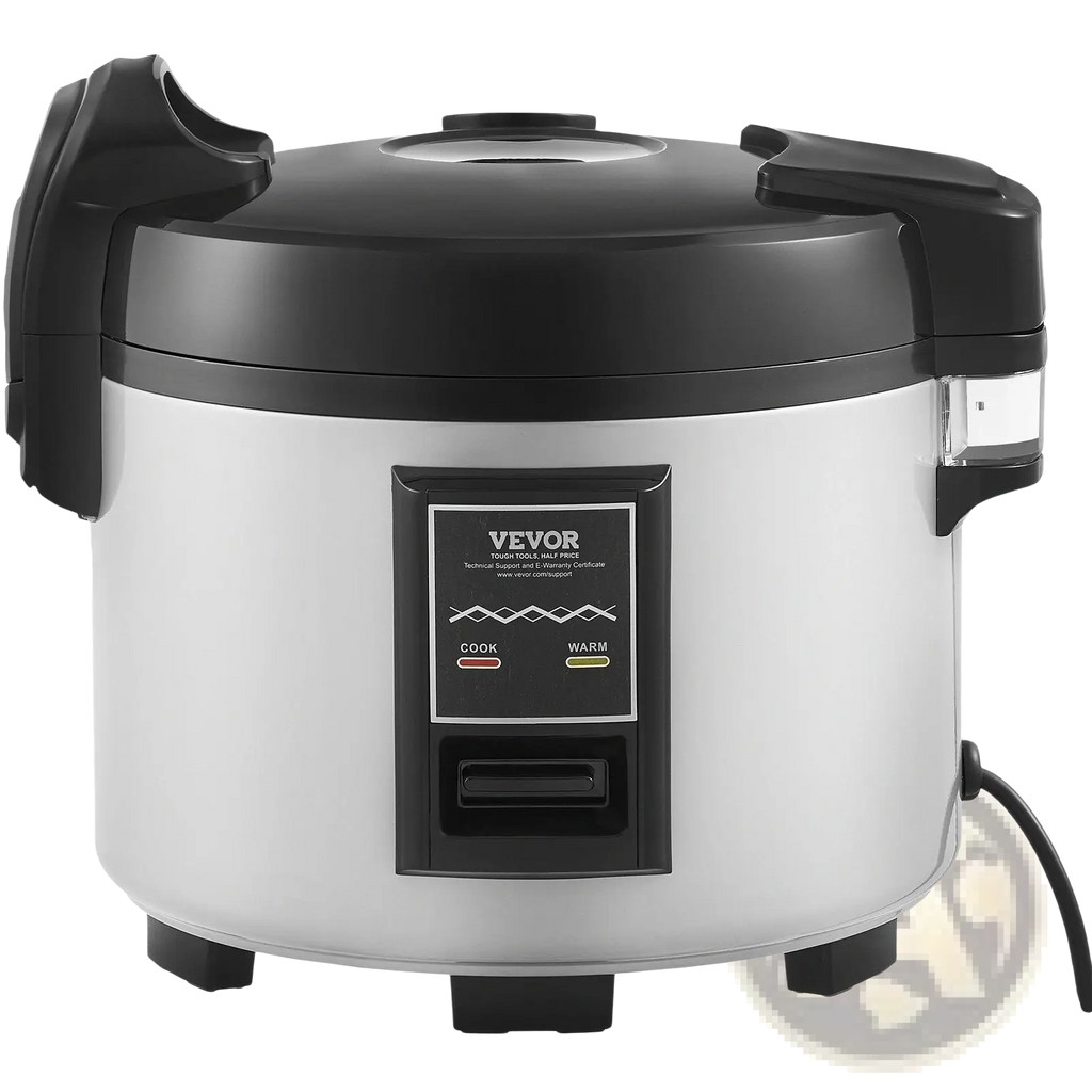 Silver and black vevor commercial rice cooker 70 cup 15l with sleek modern design and cook and warm control panel