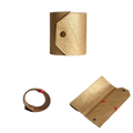 Compact pu leather wallet in gold tone with textured surface and red accent stitching for quick card access