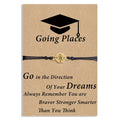 Gold-colored compass charm graduation adventure bracelet with black cord for meaningful everyday wear
