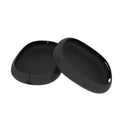 Black glossy silicone protective case for apple AirPods Pro shown from the back side with earcup covers
