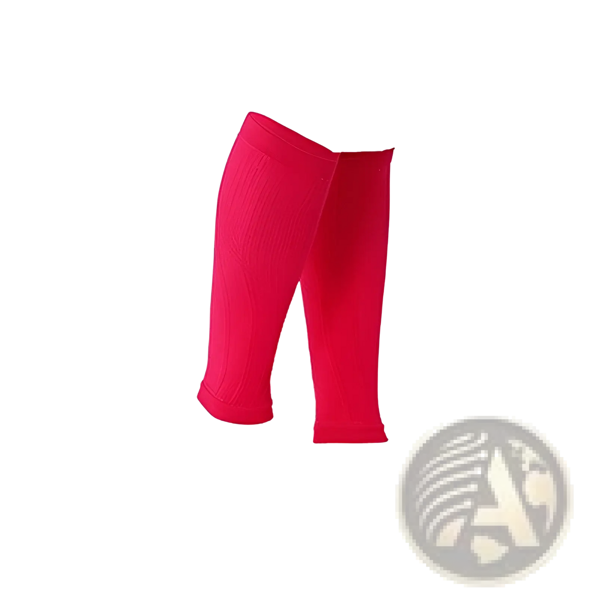 Bright pink ribbed knit compression calf sleeves designed for athletic sports support and improved performance