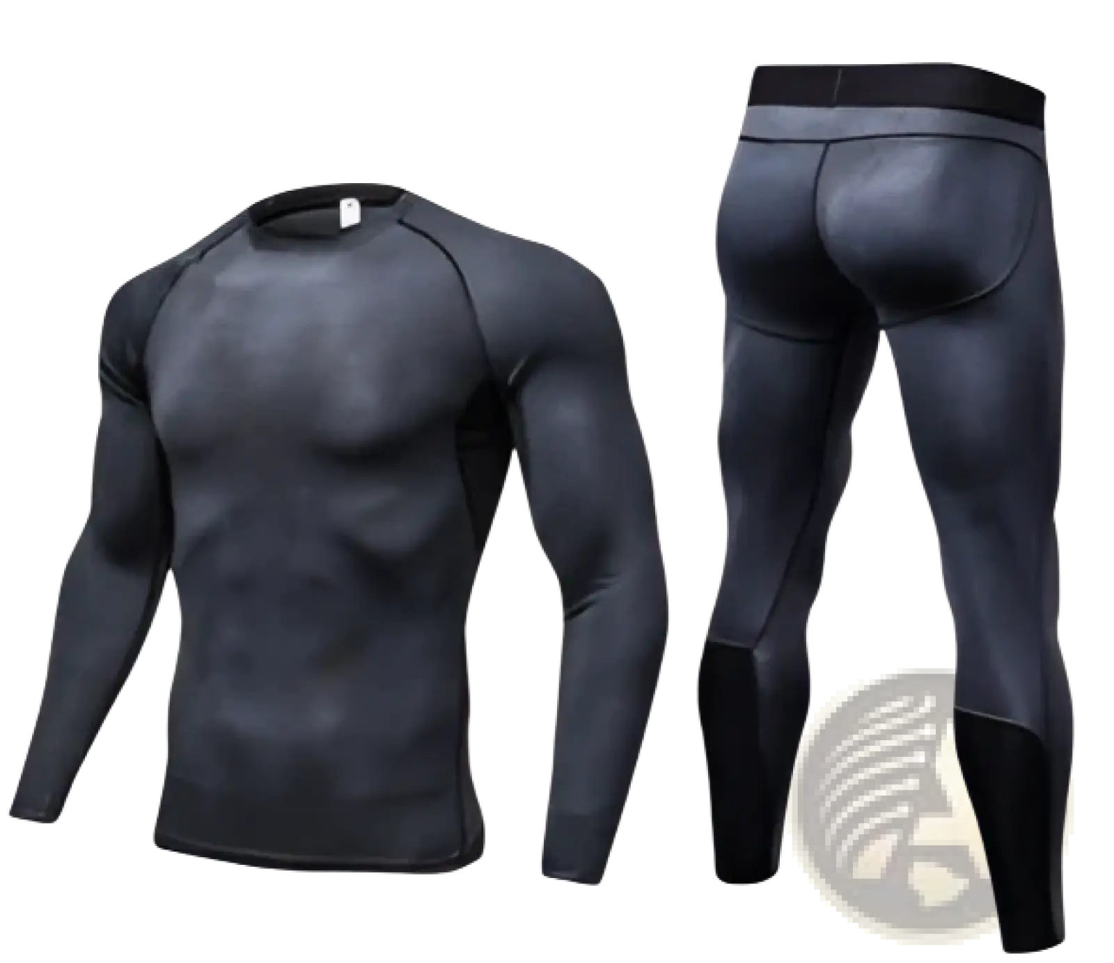 Black mesh-patterned compression gym shorts set made of breathable fabric for athletic performance and support