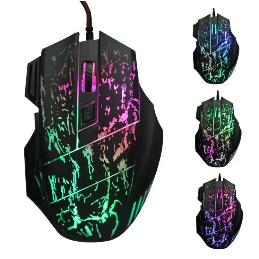 Black Arbaglobal precision RGB ergonomic gaming mouse with textured graffiti design and shifting pink green blue lighting