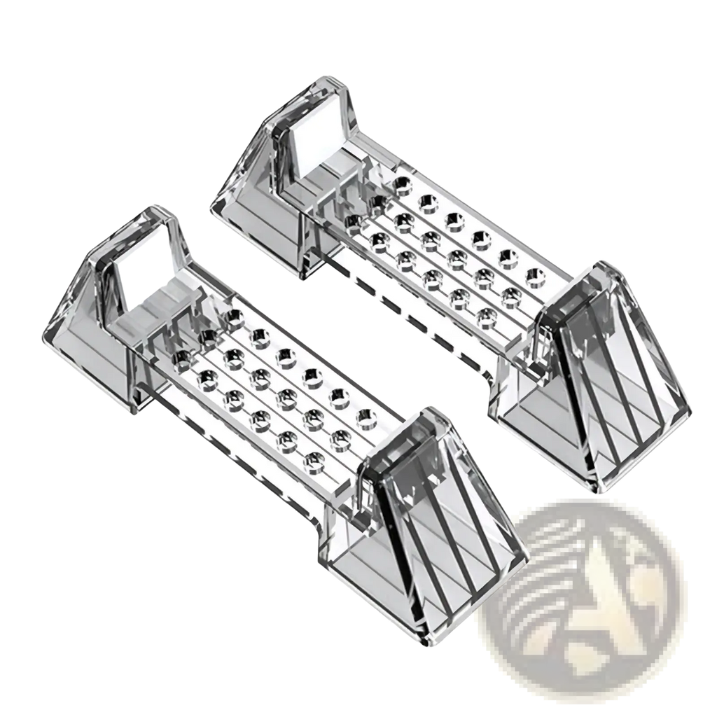 Clear plastic cable management clips with triangular design and multiple circular slots for console dock stand abs gaming support bracket