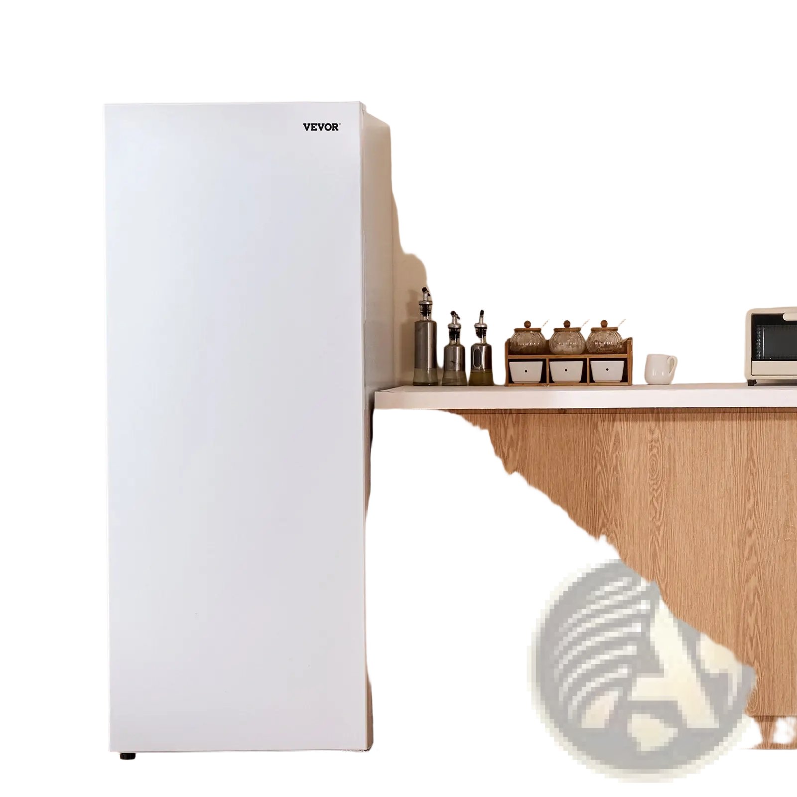 White vevor convertible freezer refrigerator 11 cu ft frost free with sleek minimalist design and white finish