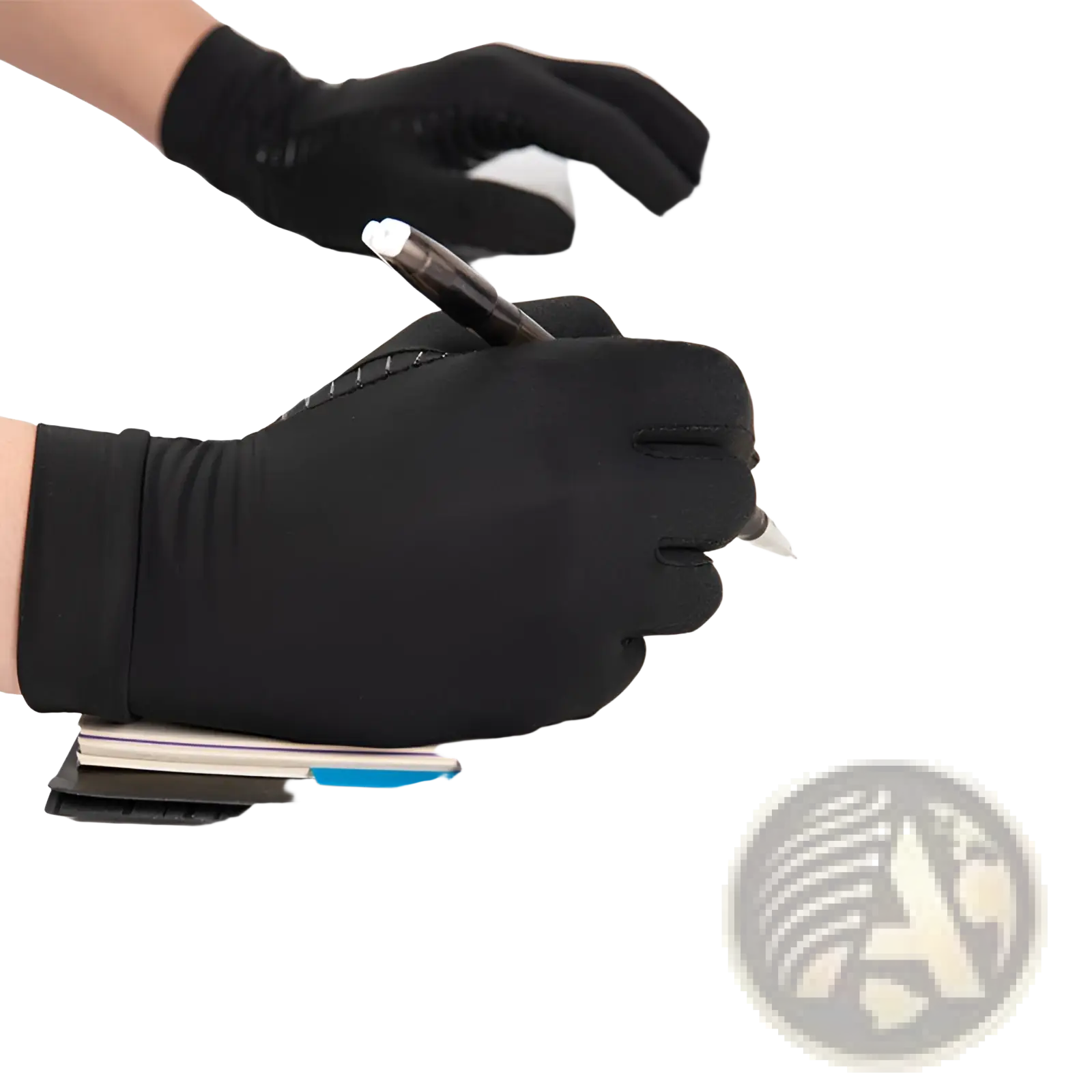 Black copper fiber touchscreen riding gloves for women with snug flexible fit designed for precise writing and typing