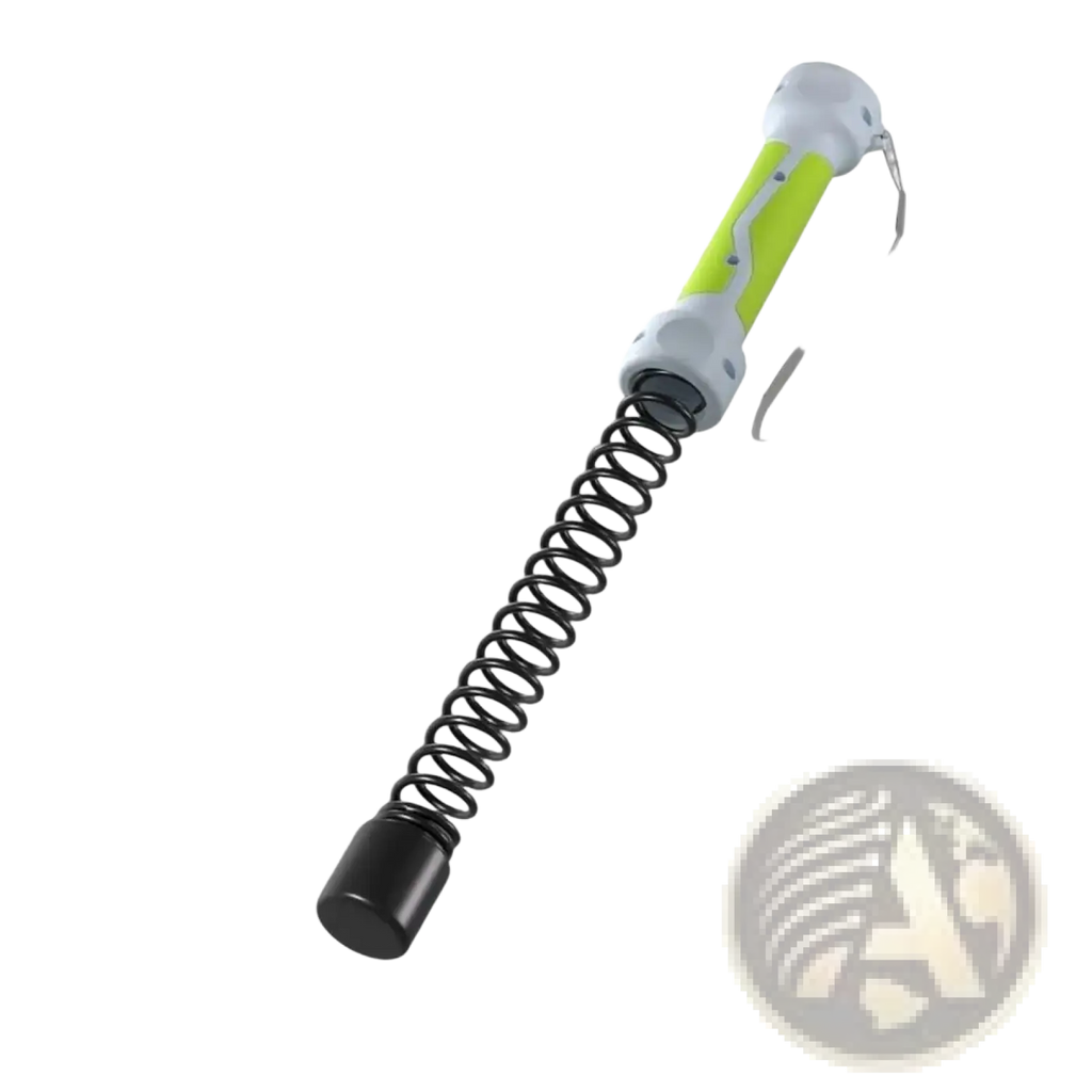 Cordless battle ropes weighted training equipment lime green and white spring-loaded self-defense stick with wrist strap