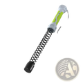 Cordless battle ropes weighted training equipment lime green and white spring-loaded self-defense stick with wrist strap