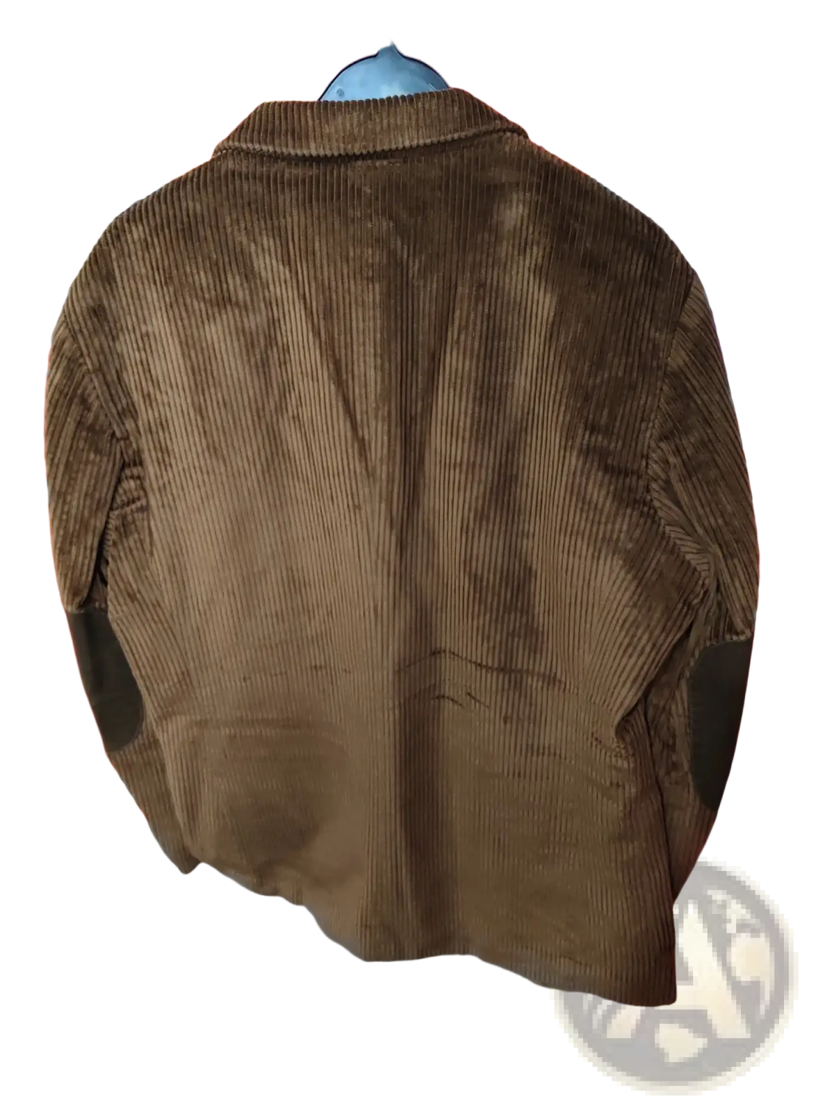 Brown corduroy blazer men casual suit jacket with short sleeves and ribbed texture featuring a collar