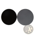 Gray circular core sliders exercise gliding disc with a matte finish for fitness workouts