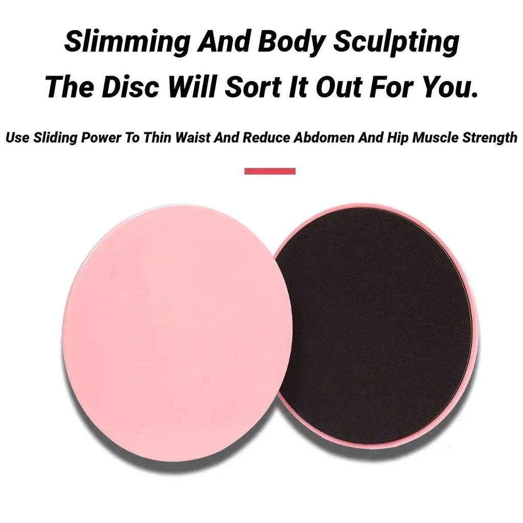 Pink and black circular slimming discs for body sculpting core sliders exercise gliding discs for fitness