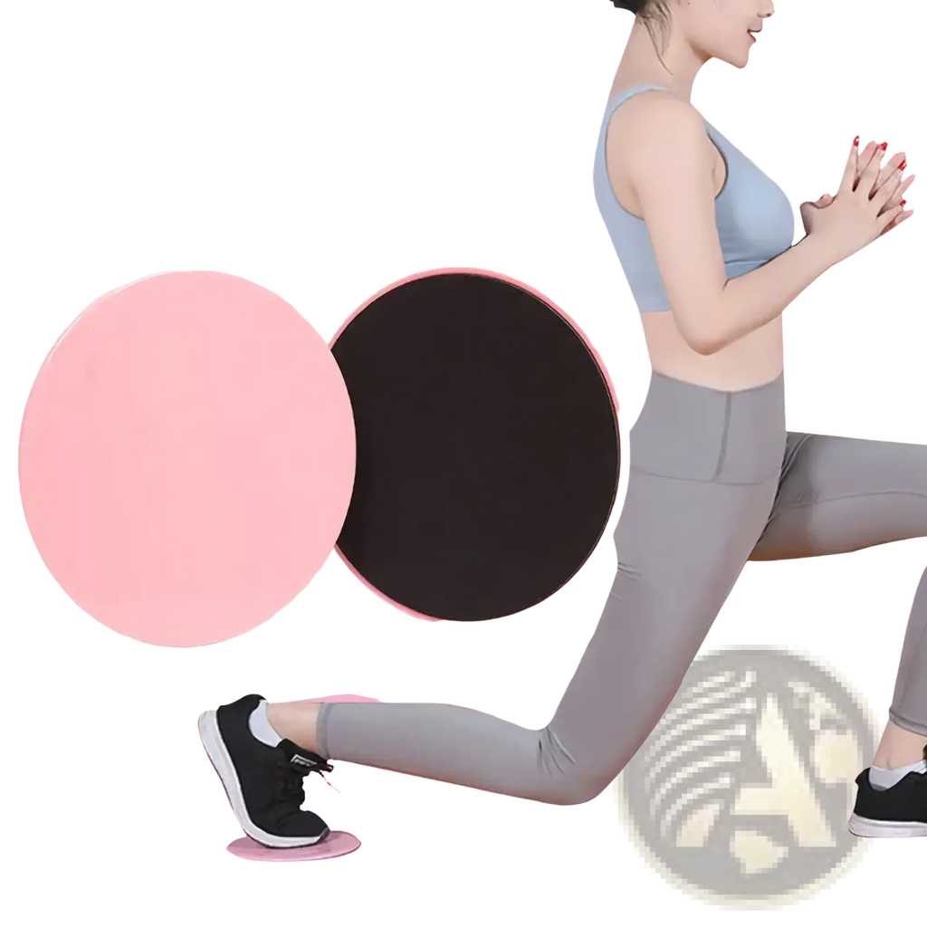 Pink and black circular core sliders exercise gliding discs made of durable material for fitness workouts