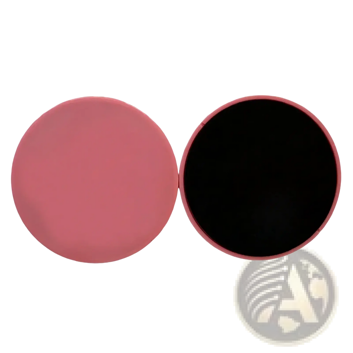 Pink circular core sliders exercise gliding disc with a black interior surface for fitness workouts