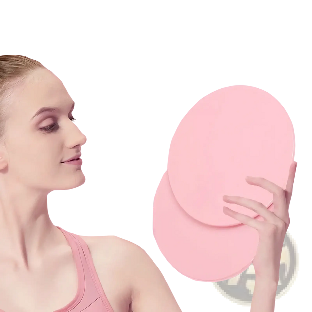 Pink circular portable exercise mat made of durable material for core sliders exercise gliding discs fitness use