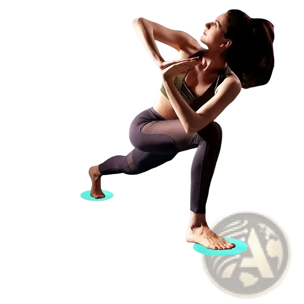 Teal circular core sliders exercise gliding discs made of smooth material for fitness and yoga foot pads use