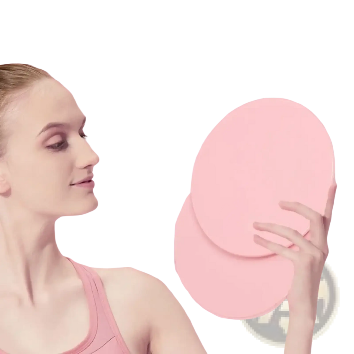 Pink circular foam core sliders fitness gliding discs designed for abdominal training and full body workouts