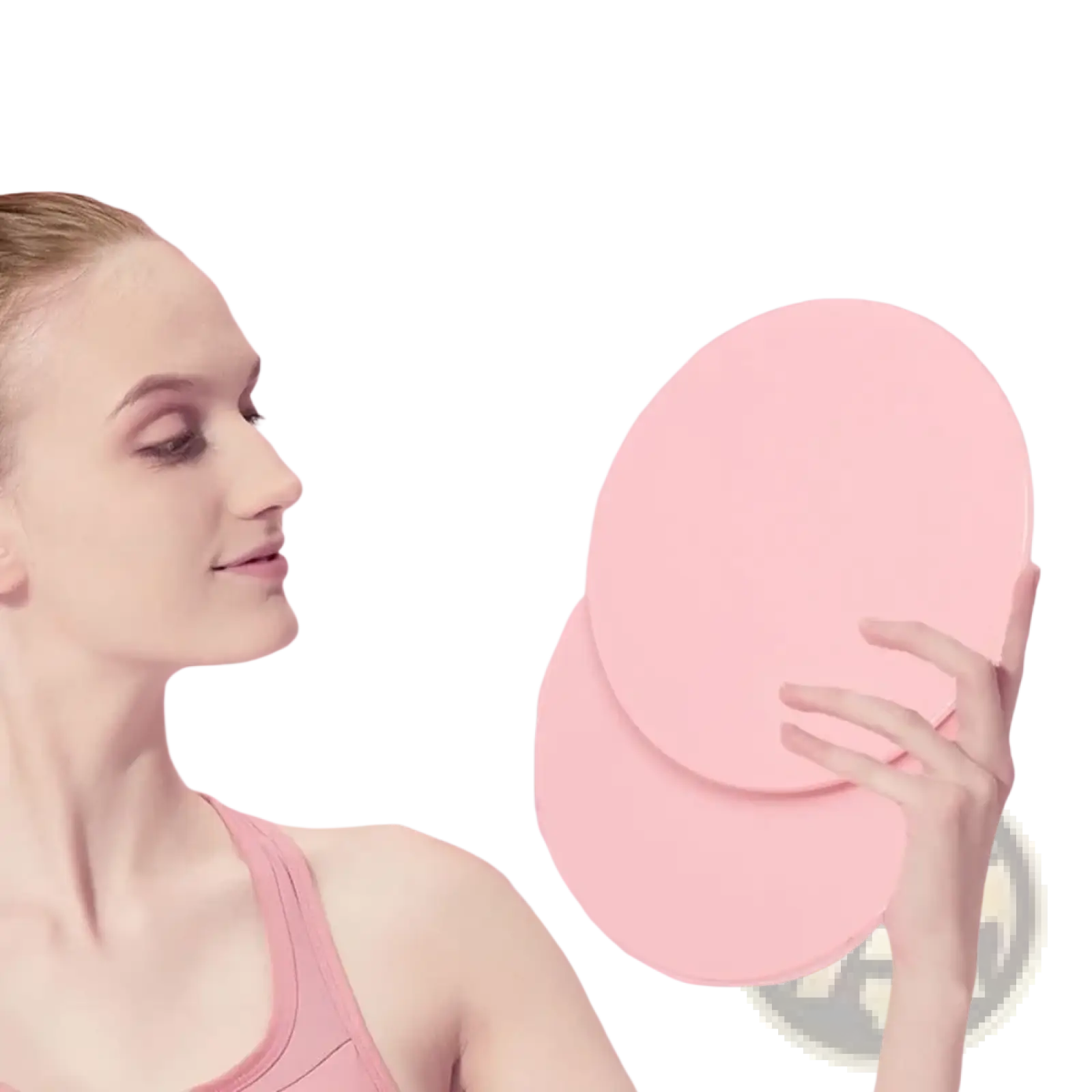 Pink circular core sliders fitness gliding disc made of durable material for abdominal training exercises