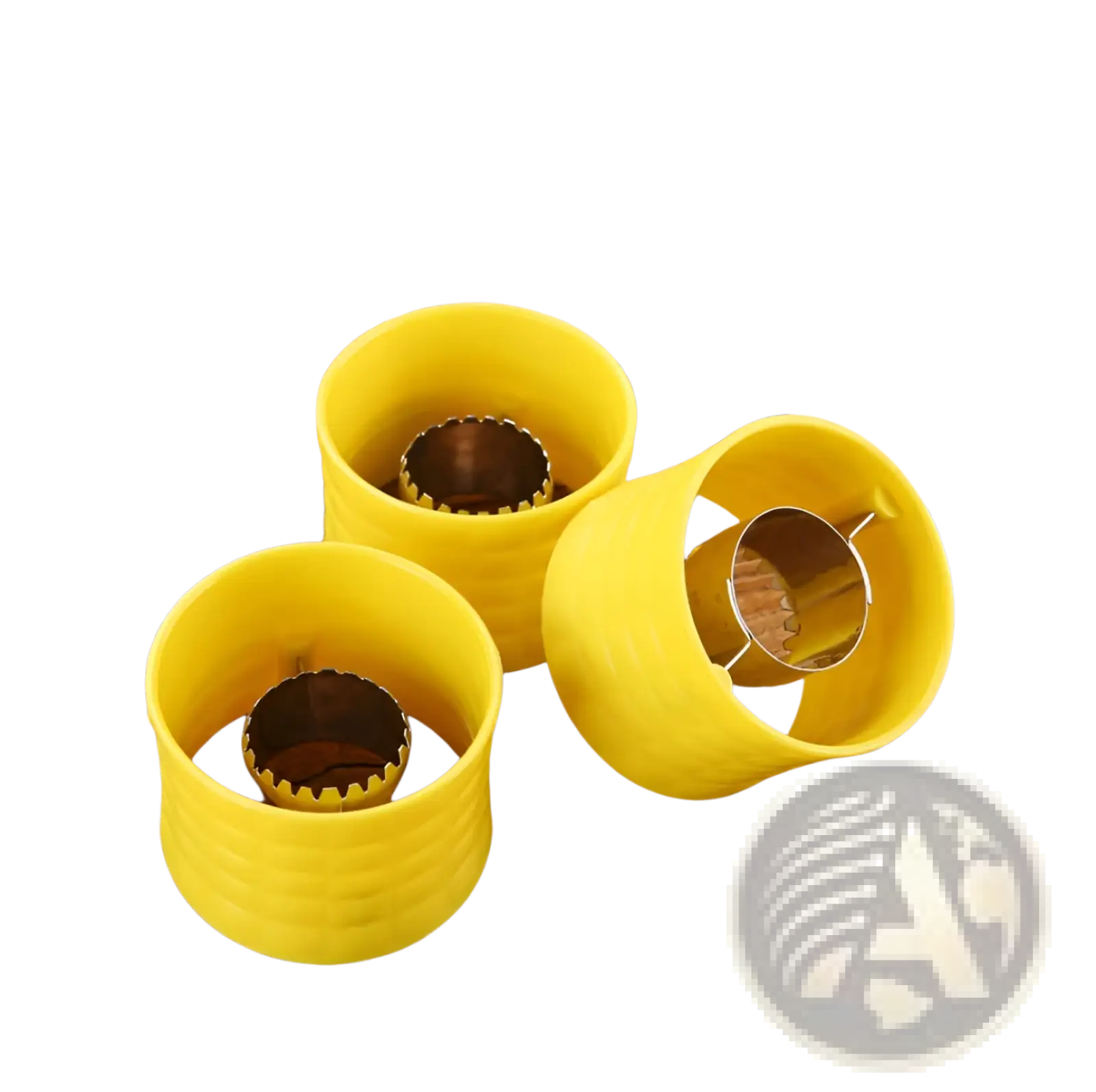 Yellow plastic corn kernel extractors with metal cutting rings for manual stainless steel corn grinder thresher peeler