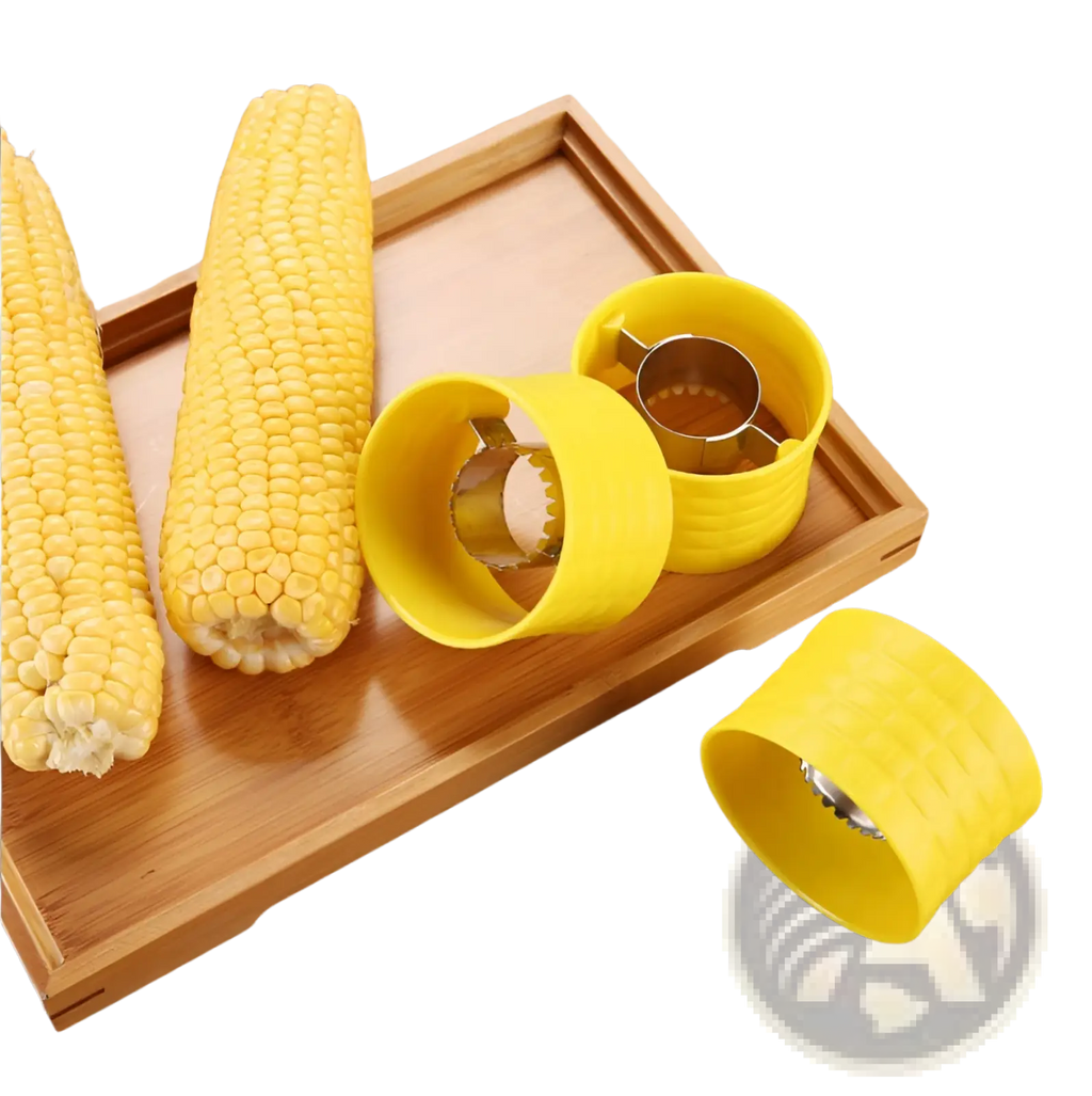 Yellow plastic corn grinder thresher with metal cutting mechanism stainless steel manual peeler for corn cleaning